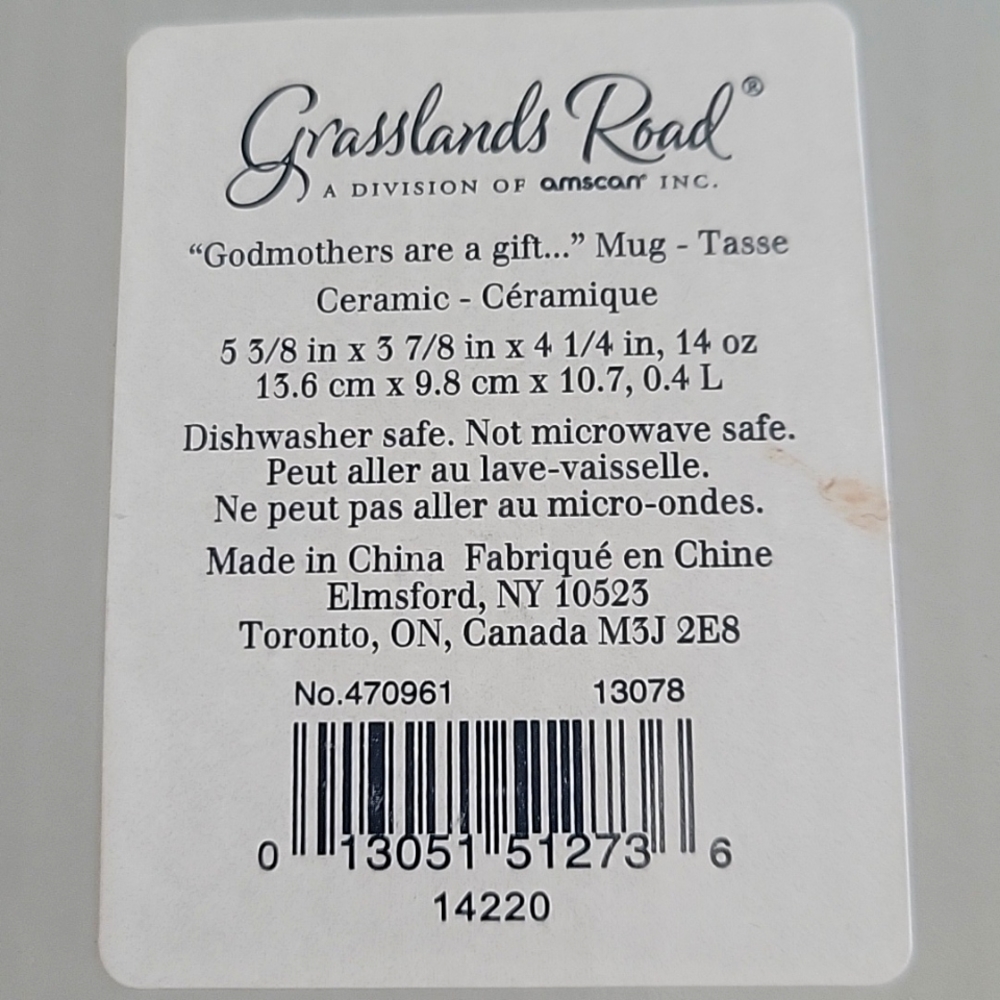 Vtg Grasslands Road Godmother's Are A Gift Mug Tasse Ceramic #14220 - Picture 11 of 11